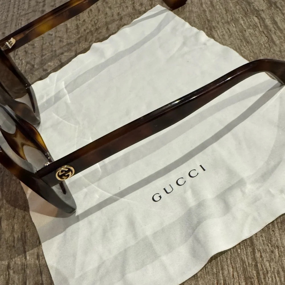 Gucci Square Tortoise Sunglasses.